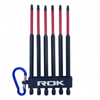 ROK Jeu d'embouts pour tournevis à percussion de 6 po #2 carrés - 6 pièces